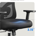 NOBLEWELL Ergonomic Office Chair with Padded Lumbar Support, 2D Headrest, Adjustable Armrests, Upgraded Contoured Seat Cushion, 130° Rocking Tilt