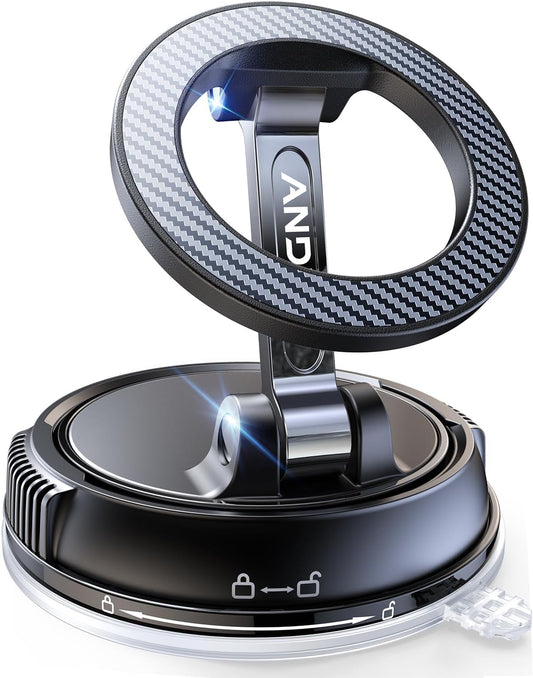 ANDERY Car Phone Holder for Magsafe [78+LBS Strongest Suction & 2400gf Magnetic] 360° Adjustable Car Phone Mount, Phone Holders for Your Car for