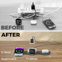 3 in 1 Charging Station for Apple Multiple Devices, Foldable Travel Wireless Charger 18W for iPhone Air 17 16 15 14 13 Pro Max Plus &Apple Watch