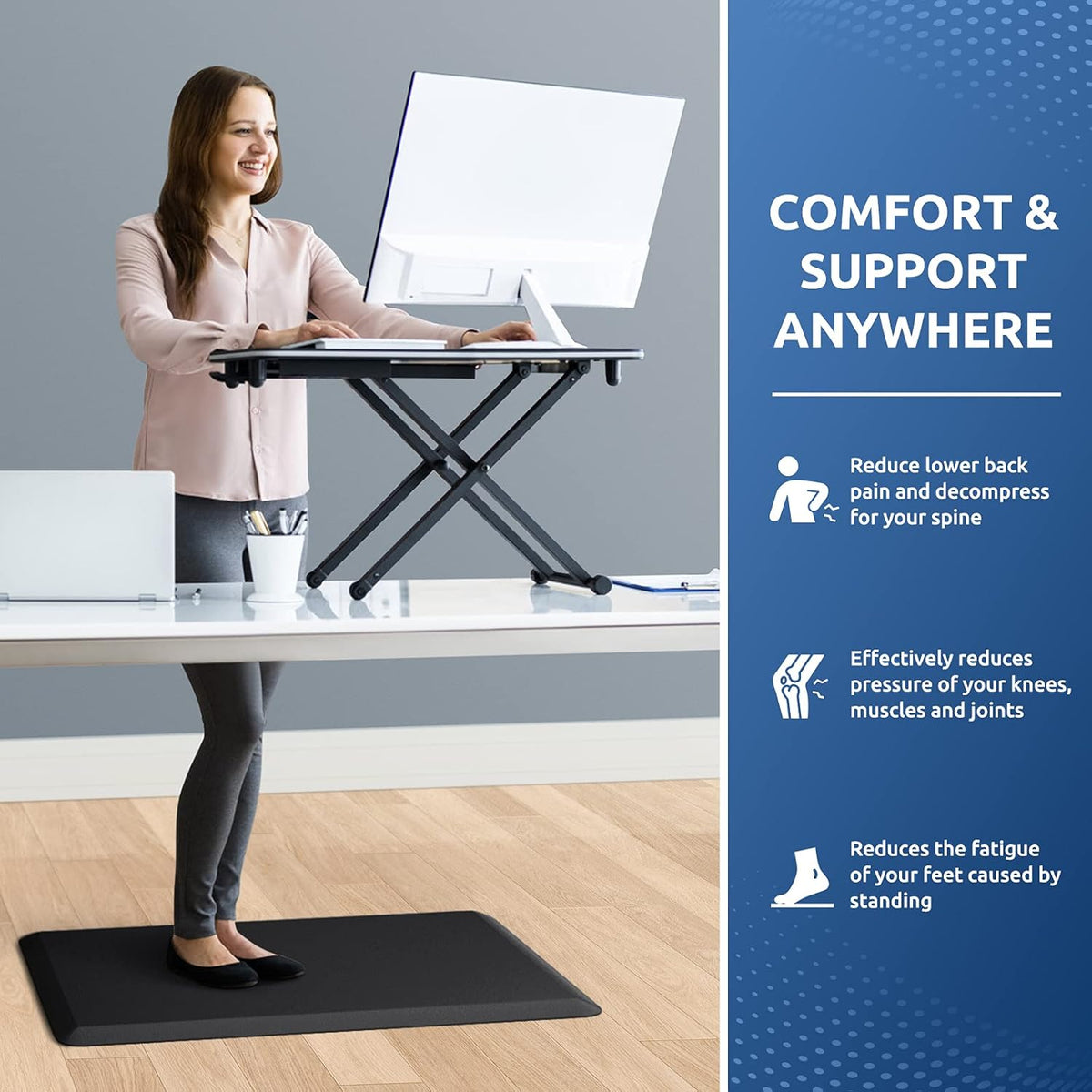 KitchenClouds Kitchen Mat Cushioned Anti Fatigue Rug 17.3"x28" Waterproof, Non Slip, Standing and Comfort Desk/Floor Mats for House Sink Office