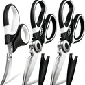 Food Grade Kitchen Scissors All Purpose 3 Pack - Heavy Duty Stainless Steel Cooking Shears for Cutting Meat, Food, Fish, Poultry Sharp Sissors for