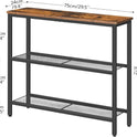 HOOBRO 29.5" Narrow Console Table, 3-Tier Entryway Table, Thin Sofa Table with Shelves, Side Table, Display Table, for Hallway, Entrance, Living