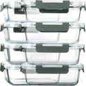 M MCIRCO [8-Pack,30 oz] Glass Meal Prep Containers,Glass Food Storage Containers,Airtight Glass lunch Containers with Lids - Microwave, Oven, Freezer