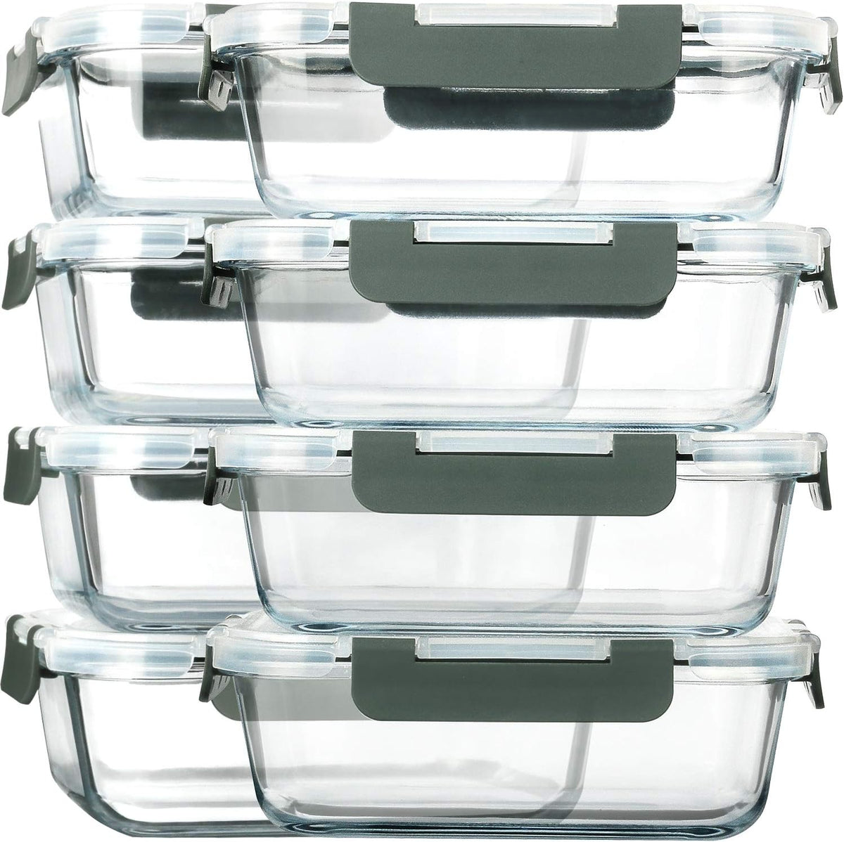 M MCIRCO [8-Pack,30 oz] Glass Meal Prep Containers,Glass Food Storage Containers,Airtight Glass lunch Containers with Lids - Microwave, Oven, Freezer