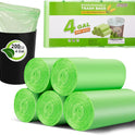Small Trash Bags 4-6 Gallon, Inwaysin 200 Count Biodegradable Trash Bags 4 Gallon, Extra Strong Small Garbage Bags Unscented, Size Expanded, Green