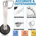 Measuring Spoons, Premium Heavy Duty Stainless Steel Measuring Spoons Cups Set, Small Tablespoon with Metric and US Measurements, Set of 6 for