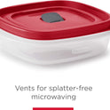 Rubbermaid 16-Piece BPA-Free Plastic Food Storage Set, Red Vented Lids - Microwave, Dishwasher Safe: Perfect for Meal Prep, Leftovers, and Kitchen