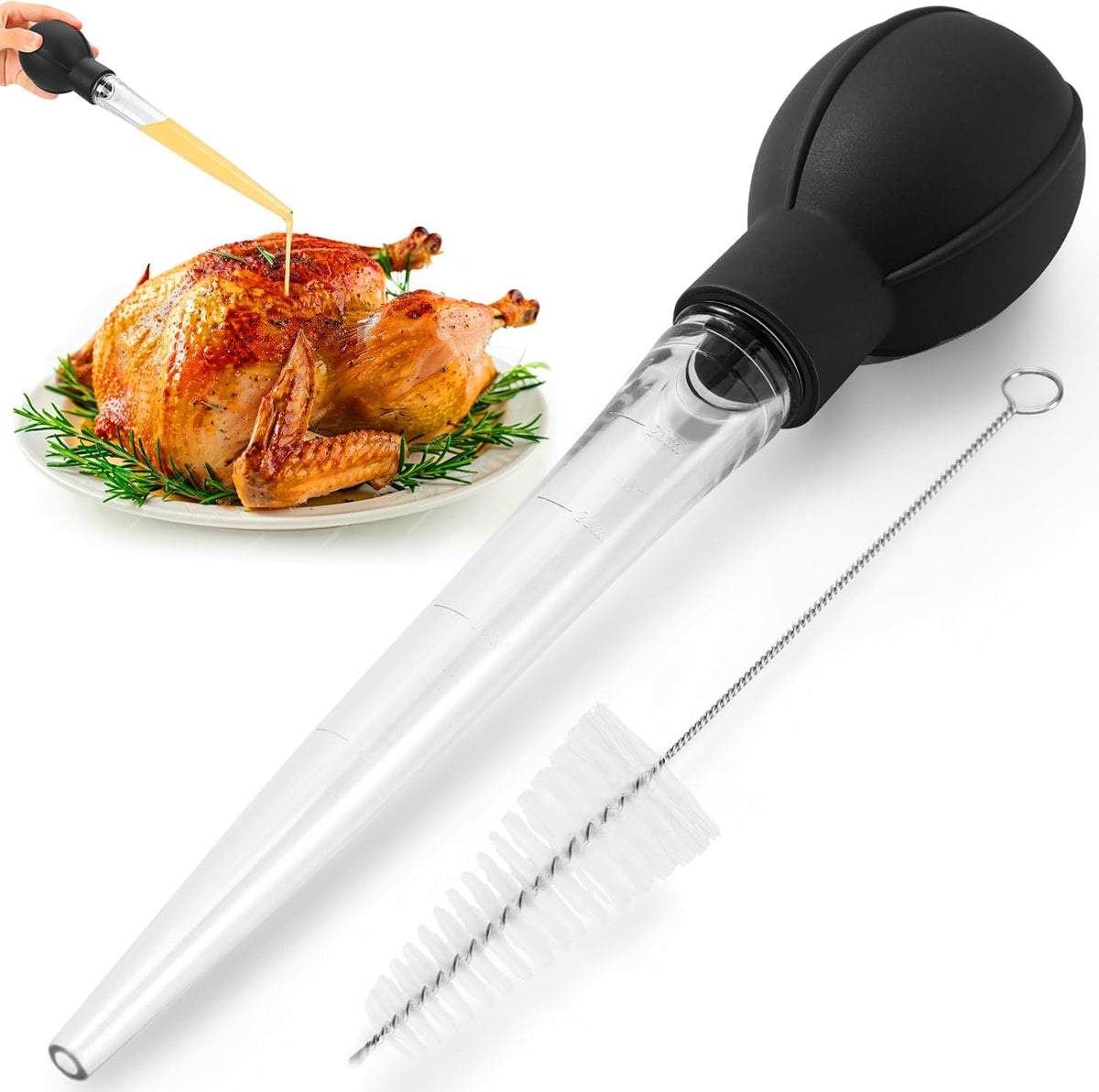 Premium Turkey Basters for Cooking – Baster Syringe for Hot Liquids – Meat and Food Injector – Essential Thanksgiving Cooking Tool – Turkey Baster