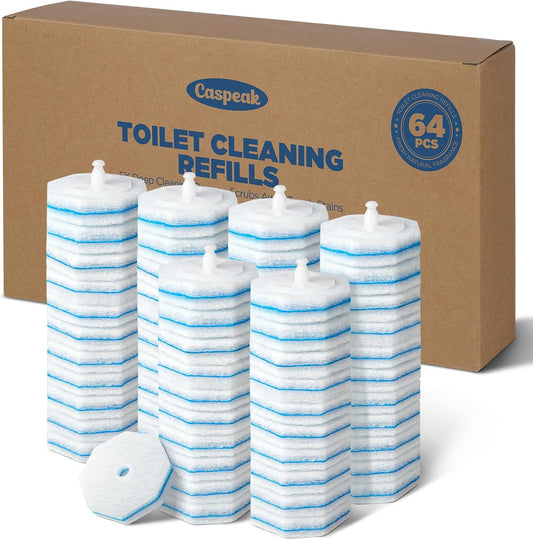 64 Count Toilet Wand Refills for Clorox Toilet Wand, 5X Cleaning Power Toilet Bowl Cleaners with Exclusive Formula, High-Density Disposable Toilet