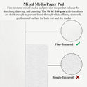 Mixed Media Sketchbook 9" x 12" - Multimedia Sketchbook Hardcover, Spiral Bound, 60 Sheets 98lb/160gsm Mixed Media Paper, Watercolor Sketch Books for
