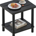 Outdoor Side Table, 2-Tier Small Outdoor Table for Patio, Adirondack Side Tables for Outside or Indoor, Bamboo End Table for Pool, Porch, Weather