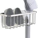 SunnyPoint NeverRust Deluxe Kitchen & Bathroom Sink Sponge Holder Organizer with Adhesive Mount - Additional Suction Cup Included – Sponge & Brush