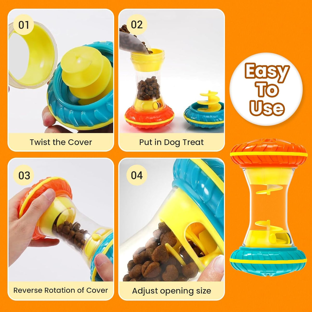 Interactive Dog Puzzle Toys for Boredom, Dogs Enrichment Toy to Keep Them Busy, Treat Dispensing Slow Feeder