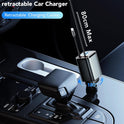 Retractable Car Charger Adapter for iPhone 17,4 in 1 Fast Charging Car Phone Charger,69W USB C Car Truck Accessories,Road Trip Essentials Gift for