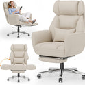 GABRYLLY Office Criss Cross Chair with Footrest, Big and Tall Executive Chair with Wide Seat,Reversible Armrest,Wheels, Lumbar Pillow and