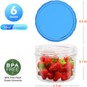 Freezer Storage Containers, [6 Pack-16 Oz] Airtight Plastic Food Storage Containers with Twist Top Lids, Soup, Meal Prep Containers | BPA Free