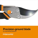 Fiskars Bypass Pruning Shears, 5/8-Inch Cut Capacity Garden Clippers, Gardening Scissors with Sharp, Rust Resistant Steel Blade - Cart Shape