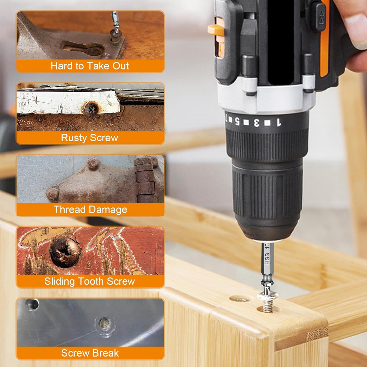 Valentines Day Gifts for Him - Fathers Day Dad Gifts Screw Extractor Set - Tools Gadgets for Men Bolt Extractor Kit - Birthday Stocking Stuffers for