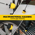 Holikme 6Pack Drill Brush Power Scrubber Cleaning Brush Extended Long Attachment Set All Purpose Drill Scrub Brushes Kit for Grout, Floor, Tub