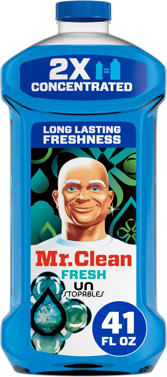 Mr. Clean All Purpose Cleaner, Floor Cleaner for Mopping Home, Bathroom, & Kitchen, Cleaning Liquid for Mop & Bucket, Cleaning Supplies