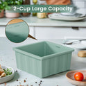 Silicone Freezer Tray for Soup Ice Cubes: 2-Cup Freezing Trays with Lid for Meal Prep - 4Pack Silicon Soup Portion Freeze Tray Make Stock Souped Ice