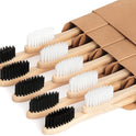 Bamboo Toothbrushes Biodegradable Toothbrush 10 Pack - Eco-Friendly, Natural Wooden Tooth Brush, BPA Free Travel Size Organic Soft Bristle