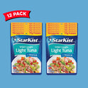 StarKist Chunk Light Tuna in Water, 2.6 oz Pouch (12 Pack) Ready to Eat Wild Caught Tuna, 17g Protein, 70 Calories Per Serving, Gluten Free, Soy