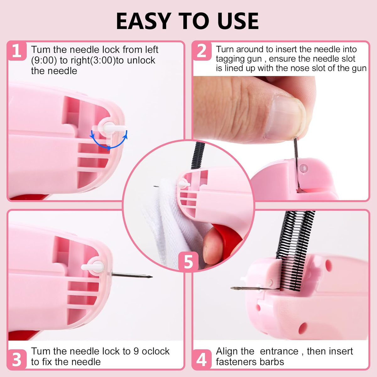 Stitch Gun with 6 Fine Needles,4000 Pcs Micro Fasteners(2000 White & 2000 Black).Quick Clothing Fixer Stitch Gun for Clothes Quick Stitchy Sewing Gun