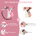 Stitch Gun for Clothes， Handheld Stitch Gun Quick Clothing Fixer，Sewing Kit Includes 1,000 Black Fasteners & 1,000 White Fasteners & 6