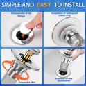 Sink Stopper Hair Catcher,(2PCS) Pop-up Sink Drain Strainer with Removable Stainless Steel Strainer Basket Hair Catcher, Bathroom Sink Strainer for