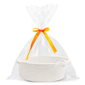 Pro Goleem Small Woven Burr Basket with Gift Bags and Ribbons Durable Baskets for Gifts Empty Small Rope Basket for Storage 12"X 8" X 5" Baby Toy