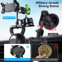MAGIC JOHN Car Phone Holder, Ultra-Durable Mteal Phone Holders for Your Car, 360° Rotation Cell Phone Car Mount for Windshield, Suction Cup Car Phone