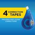 BIC Wite-Out Brand EZ Correct Correction Tape, 19.8 Feet, 4-Count Pack of White Correction Tape, Fast, Clean and Easy to Use Tear-Resistant Tape