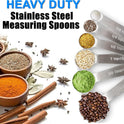 Measuring Spoons, Premium Heavy Duty Stainless Steel Measuring Spoons Cups Set, Small Tablespoon with Metric and US Measurements, Set of 6 for
