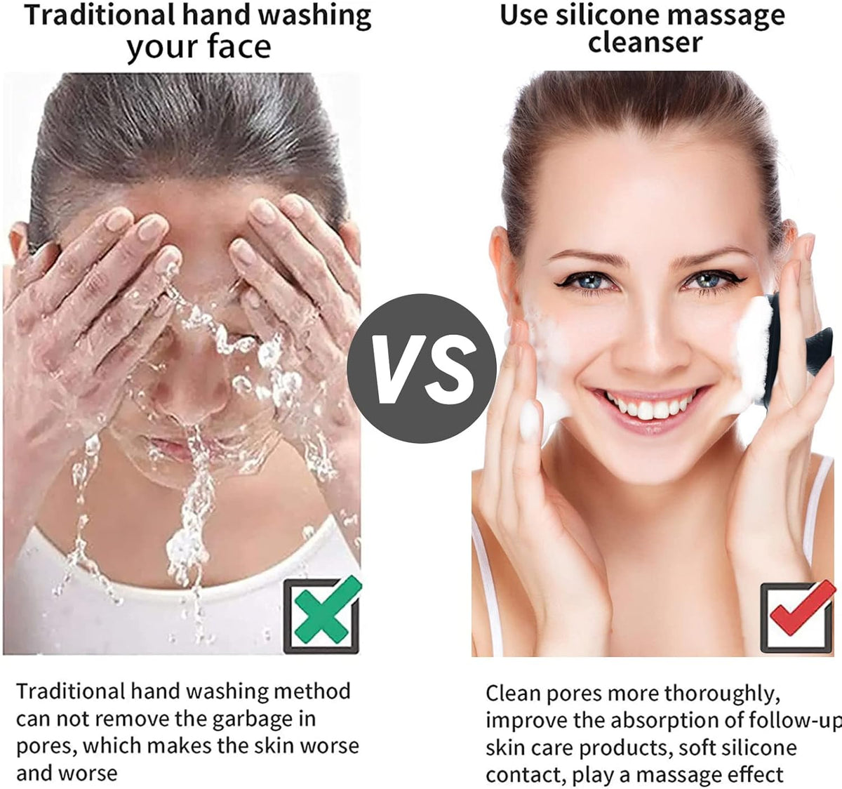 Face Scrubber, Silicone Face Scrubber for Men Facial Cleansing Brush Silicone Face Wash Brush Manual Waterproof Cleansing Skin Care Face Brushes for