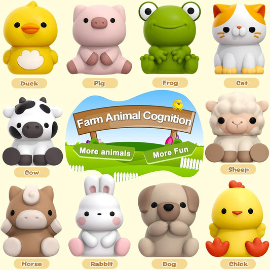 Learning Toys for 1,2,3 Year Old Toddlers, 20Pcs Farm Animals Toys Montessori Counting, Matching & Sorting Fine Motor Games, Birthday Easter Gift for