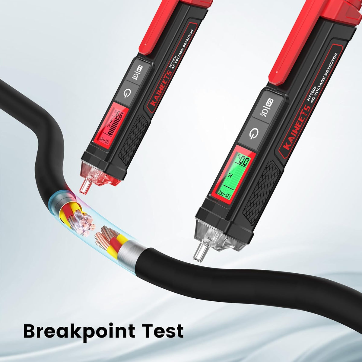 KAIWEETS Voltage Tester/Non-Contact Voltage Tester with Signal Percentage, Dual Range AC 12V/70V-1000V, Live/Null Wire Tester, Electrical Tester with