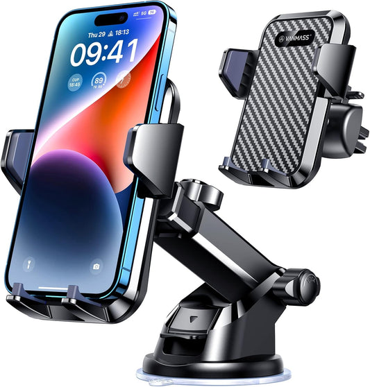 VANMASS 85+LBS Strongest Suction & Military-Grade 2025 Ultimate Car Phone Mount Patent & Safety Certs Cell Phone Holder Truck Stand for Dashboard