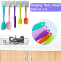 Silicone Spatula Set, 5 Piece Food Grade Rubber Spatulas for Baking, Cooking, and Mixing High Heat Resistant Non Stick Dishwasher Safe BPA-Free