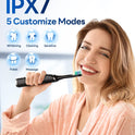 Bymore Electric Toothbrush for Adults, Sonic Rechargeable Toothbrush with 8 Brush Heads, 330-Day Battery, 5 Cleaning Modes & 2-Min Timer