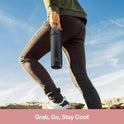 26 oz Insulated Water Bottle with 2-in-1 Straw and Spout Lid, Keep Cold 24H, Leak-Proof, Fits in Car Cup Holder, Stainless Steel Water Bottle for