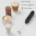 Powerful Milk Frother Wand - Mini Handheld Milk Frother with Stainless Steel Whisk - Battery-Powered Drink Mixer for Coffee, Lattes, Cappuccinos