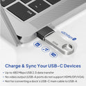 Elebase USB to USB C Adapter for iPhone 17 4Pack,USBC Female to A Male Car Charger Adapter,Type C Converter Apple 16 Pro Max 15 14 Plus,iWatch Watch