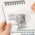 Small Sketchbook 5.5" x 8.5" - 2 Pack Top Spiral Mini Sketch Pad, Small Sketch Book Hard Cover, 100 Sheets Each 68lb/100gsm - Mini Drawing Paper for