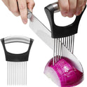 JAYVAR Onion Holder for Slicing, Onion Cutter Vegetable Chopper, Stainless Steel Tomato Slicer Vegetable Cutter for Potato, Avocados, Eggs, Food