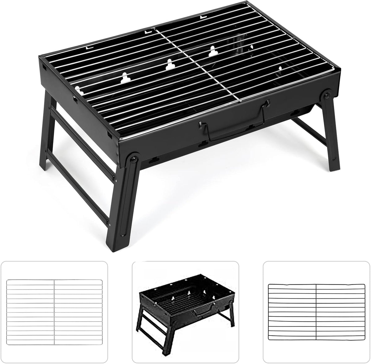 Barbecue Grill, Charcoal Grill Folding Portable Lightweight Barbecue Grill Tools for Outdoor Grilling Cooking Camping Hiking Picnics Tailgating