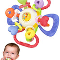 Baby Montessori Sensory Teething Toy – Safe, Multi-Functional BPA-Free Silicone Teether Toy for Babies 0-12 Months – Vibrant Rattle for Teething