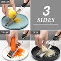 Cambom Lemon Zester Grater Three-piece Suit - Heavy Duty Kitchen Tool for Parmesan Cheese, Ginger, Garlic, Nutmeg, Chocolate