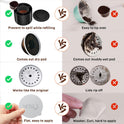 Nessus Reusable Kit for Nespresso Pods Vertuo, Reuse Old Coffee Pods for Nespresso Vertuo: 100 Pcs Aluminum Foil Seal Lid, Holder, Brush, Refillable