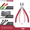IGAN-P6 6-inch Ultra Sharp & Powerful Side Cutter Clippers with Longer Flush Cutting Edge, Ideal Wire Snips for Crafting, Floral, Electrical & Any